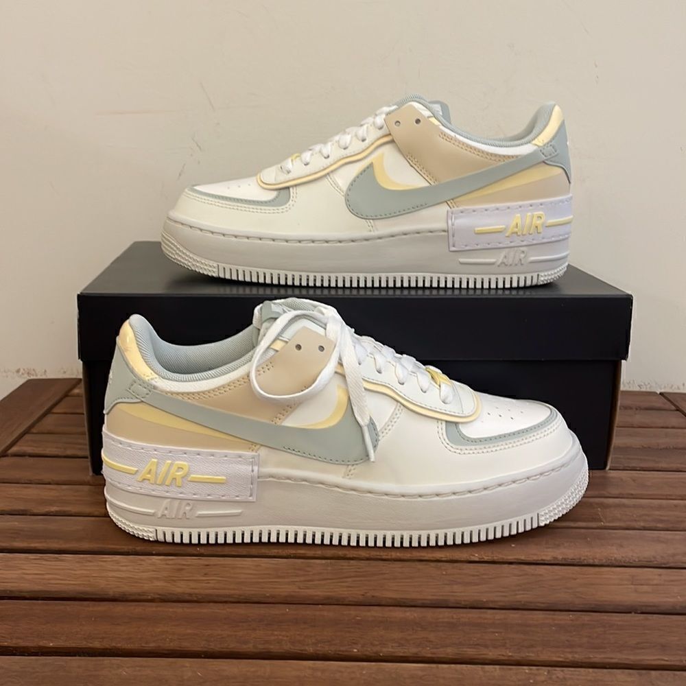 Nike Air Force 1 Shadow Sail Light Silver Citron US Women 9/UK 6.5(DR7883-101)